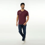Eminent Men's Round Neck Half Sleeves Printed T-Shirt - Maroon, Men's T-Shirts & Polos, Eminent, Chase Value