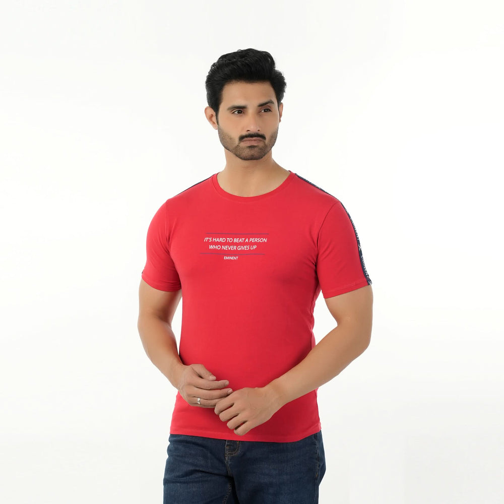 Eminent Men's Round Neck Half Sleeves Printed T-Shirt - Red, Men's T-Shirts & Polos, Eminent, Chase Value