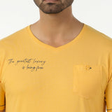 Eminent Men's Round Neck Half Sleeves Printed T-Shirt - Yellow, Men's T-Shirts & Polos, Eminent, Chase Value