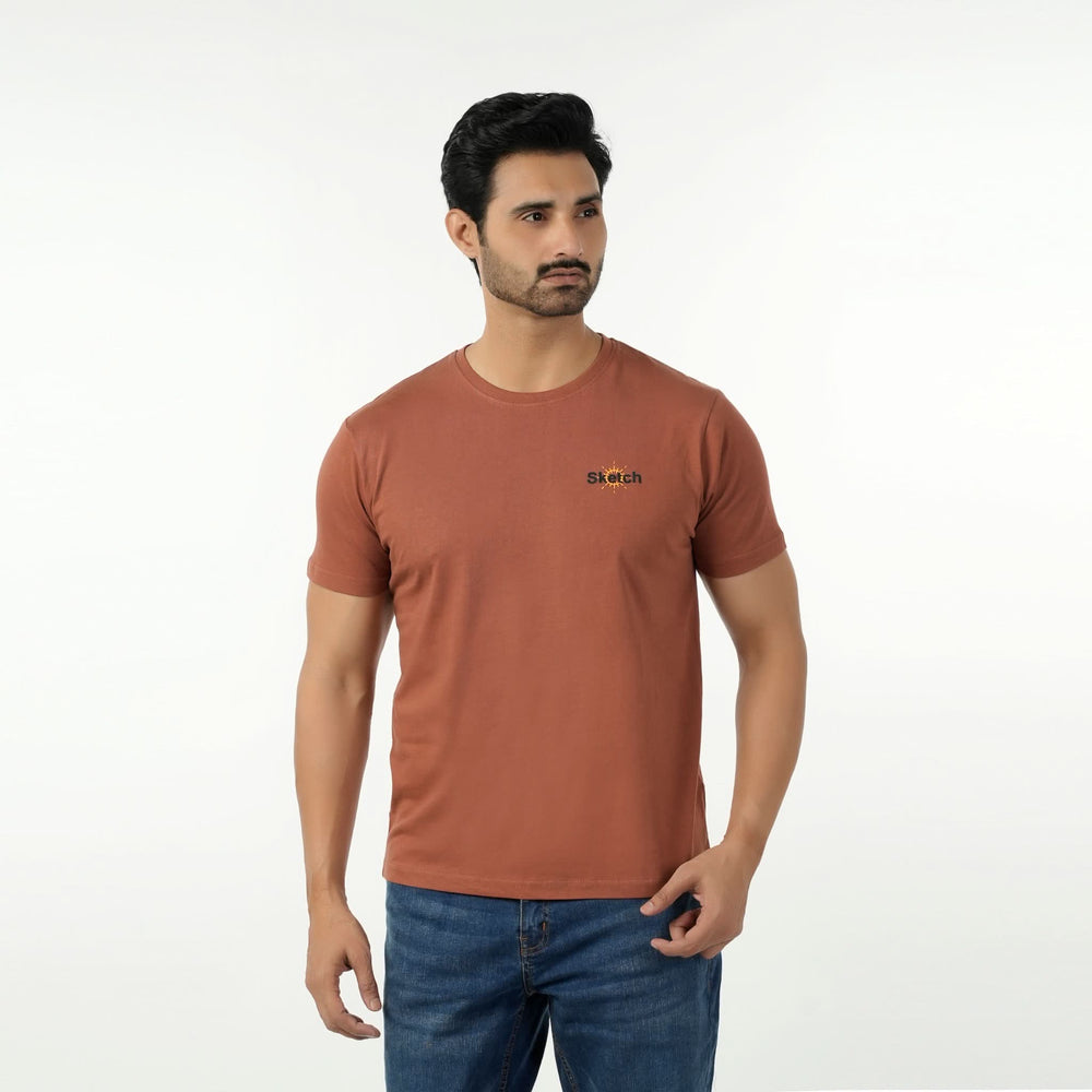 Eminent Men's Round Neck Half Sleeves T-Shirt - Sequoia, Men's T-Shirts & Polos, Eminent, Chase Value