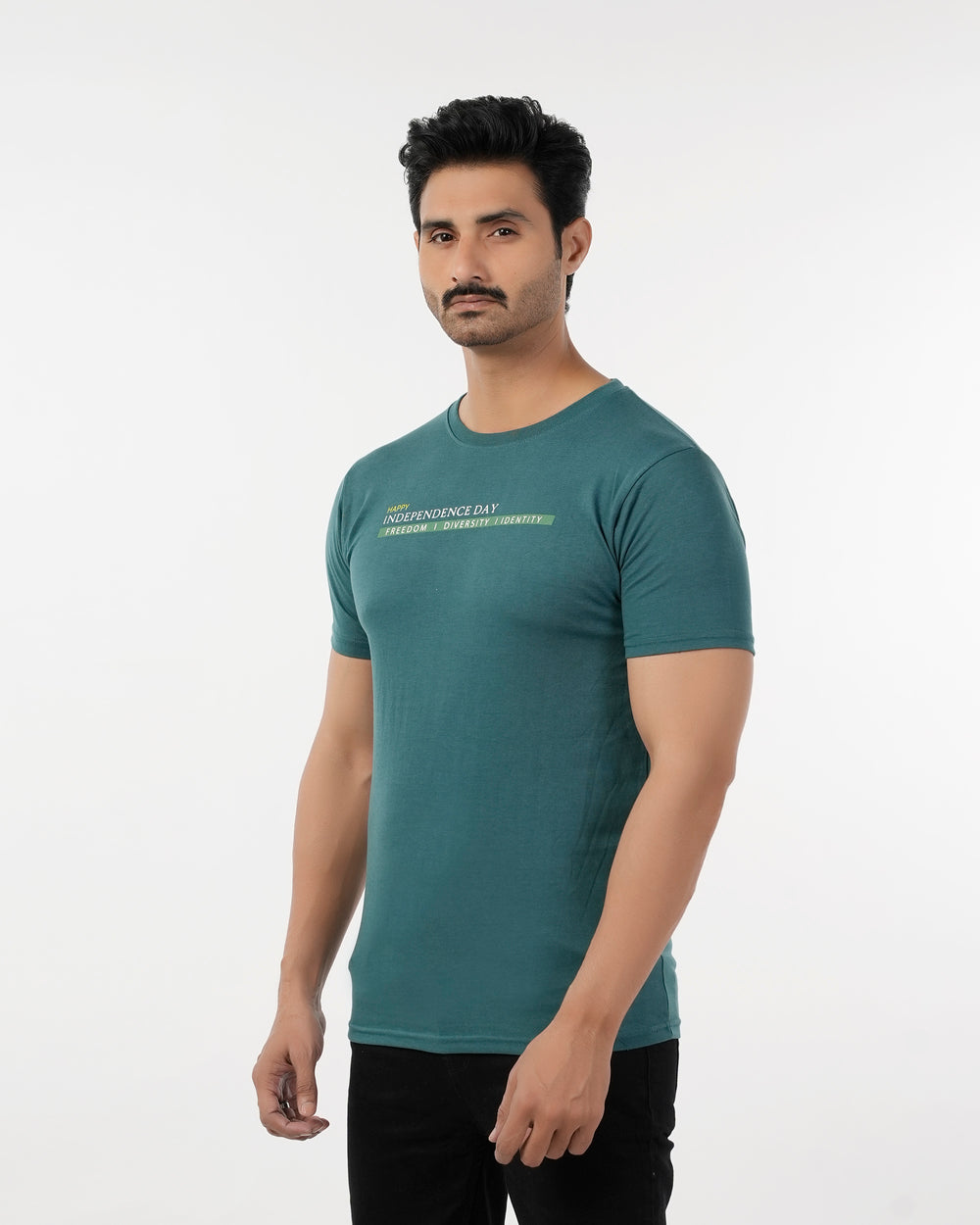 Eminent Men's Round Neck Half Sleeves Printed T-Shirt - Green, Men's T-Shirts & Polos, Eminent, Chase Value