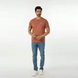 Eminent Men's Round Neck Half Sleeves Printed T-Shirt - Brown, Men's T-Shirts & Polos, Eminent, Chase Value