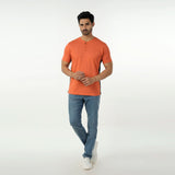 Eminent Men's Round Neck Half Sleeves Printed T-Shirt - Rust, Men's T-Shirts & Polos, Eminent, Chase Value