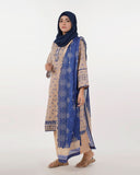 Eminent Women's Embroidered 03 Pcs Suit - Royal Blue, Women Shalwar Suits, Eminent, Chase Value