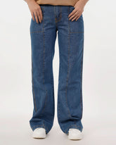 Eminent Women's Wider Leg Denim Pant - Mid Blue, Women Pants & Tights, Eminent, Chase Value