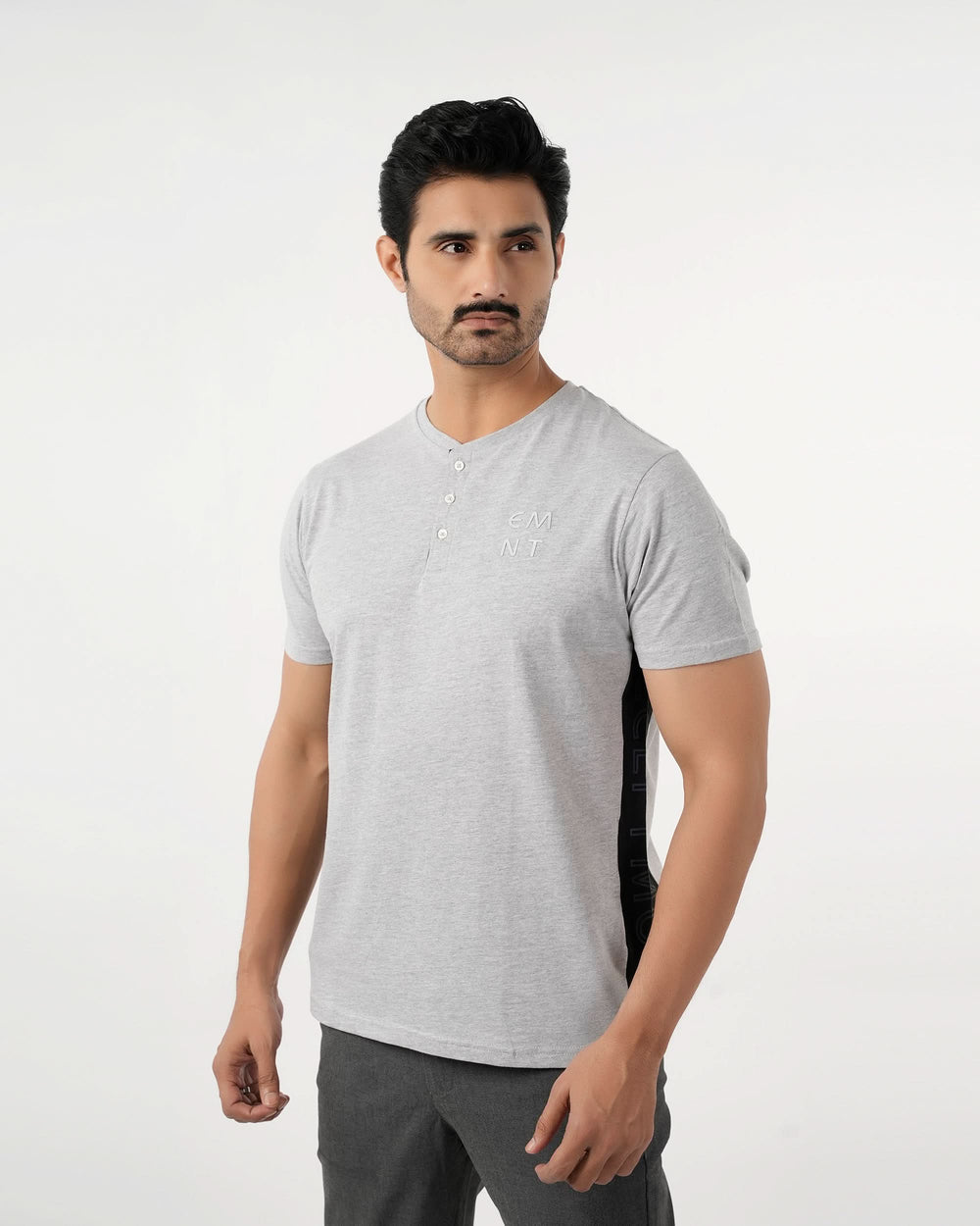 Eminent Men's Round Neck Half Sleeves Printed T-Shirt - Ash Grey, Men's T-Shirts & Polos, Eminent, Chase Value