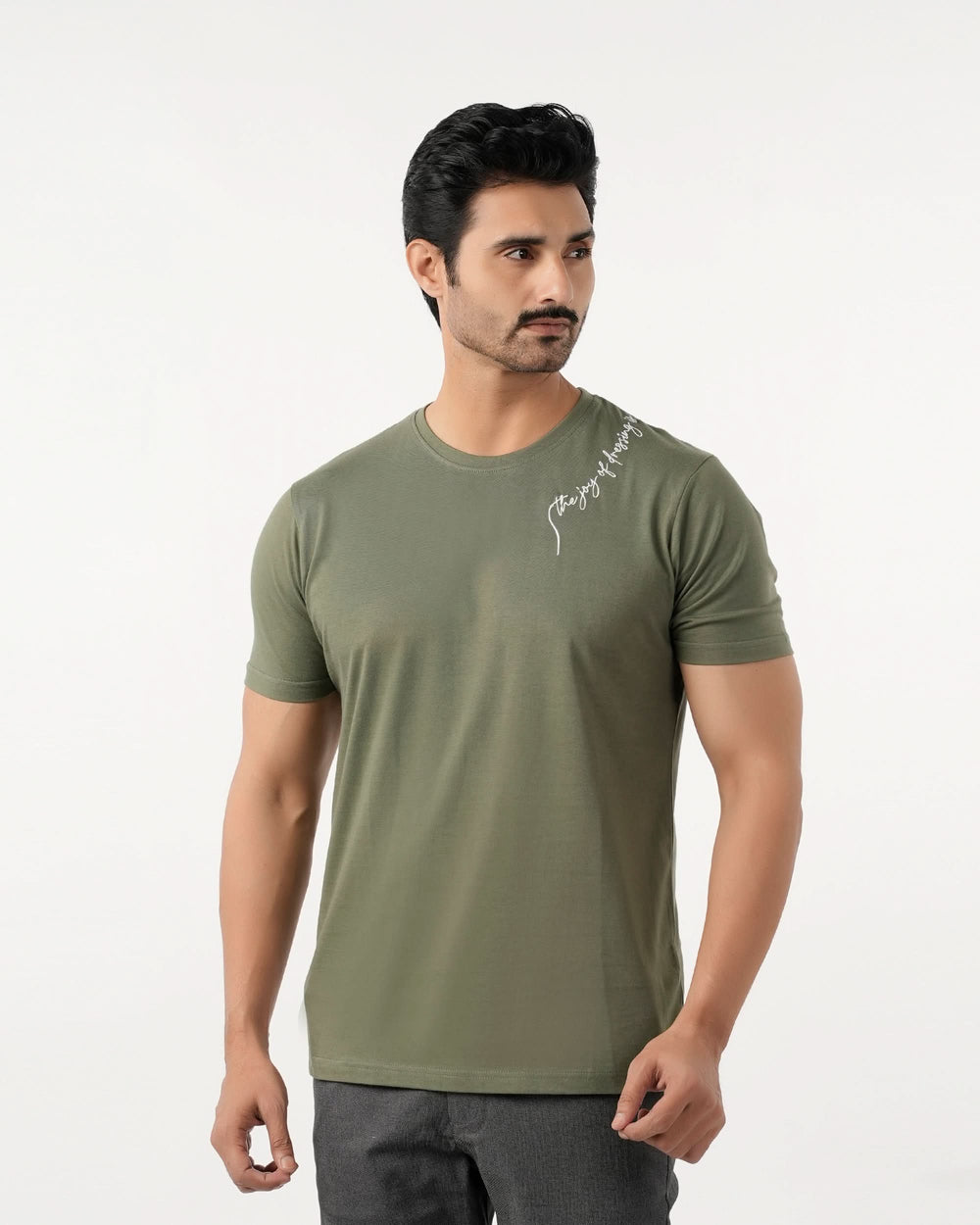 Eminent Men's Round Neck Half Sleeves Printed T-Shirt - Olive Green, Men's T-Shirts & Polos, Eminent, Chase Value