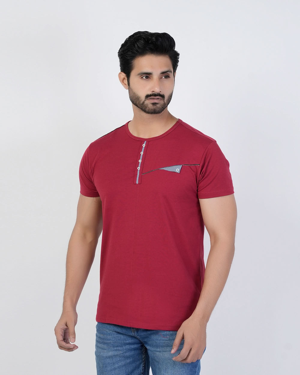 Men's Half Sleeves T-Shirt - Maroon, Men's T-Shirts & Polos, Chase Value, Chase Value