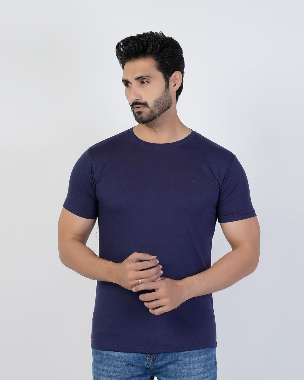 Valuable Men's Half Sleeves Round Neck T-Shirt - Navy Blue, Men's T-Shirts & Polos, Chase Value, Chase Value