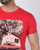 Men's Half Sleeves Digital Print T-Shirt - Red, Men's T-Shirts & Polos, Chase Value, Chase Value