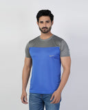 Men's Half Round Neck Half Sleeves T-Shirt - Blue, Men's T-Shirts & Polos, Chase Value, Chase Value