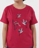 Eminent Women Printed Half Sleeves T-Shirt - Samba Red, Women T-Shirts & Tops, Eminent, Chase Value