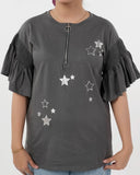 Eminent Women's Half Sleeves Printed T-Shirt - Steel Grey, Women T-Shirts & Tops, Eminent, Chase Value