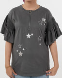 Eminent Women's Half Sleeves Printed T-Shirt - Steel Grey, Women T-Shirts & Tops, Eminent, Chase Value