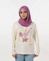 Women's Full Sleeves Printed T-Shirt - Cream, Women T-Shirts & Tops, Chase Value, Chase Value
