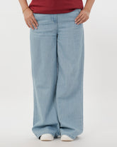 Women's Flared Denim With Belt - Ice Blue, Women Pants & Tights, Chase Value, Chase Value