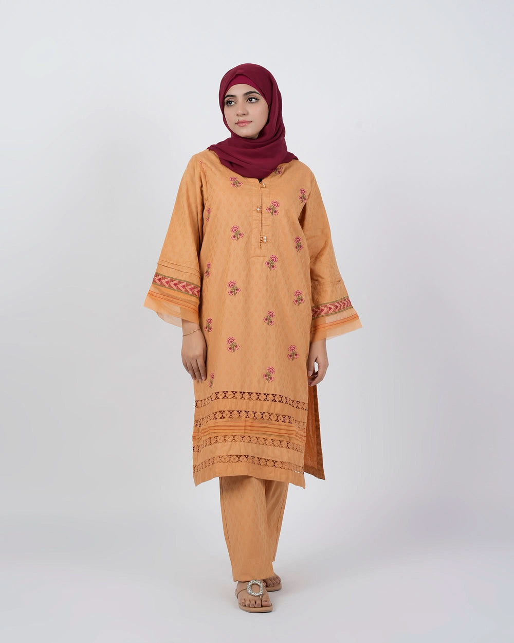 Eminent Women's Embroidered 03 Pcs Shalwar Suits - Brown, Women Shalwar Suits, Eminent, Chase Value