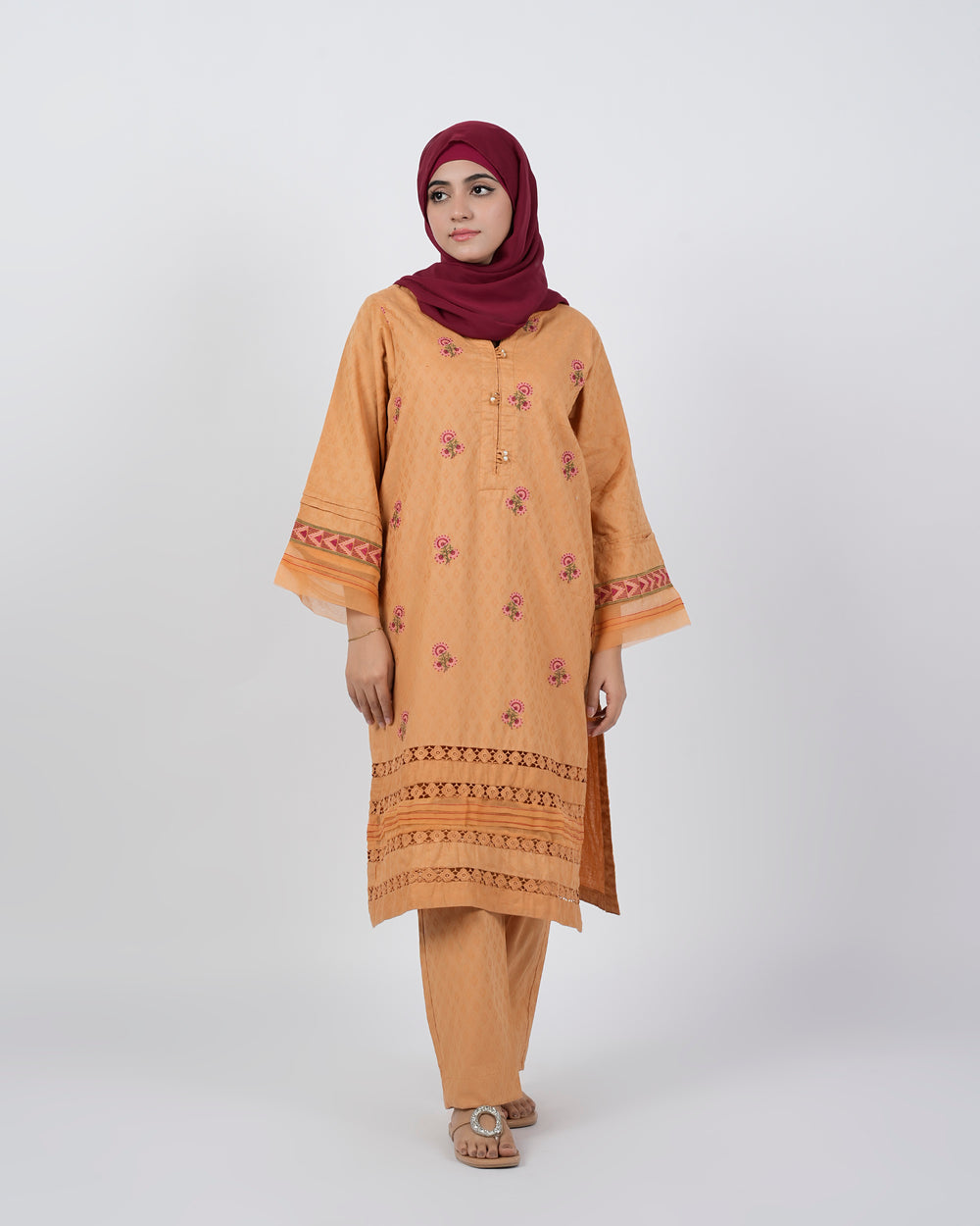 Eminent Women's Embroidered 03 Pcs Shalwar Suits - Brown, Women Shalwar Suits, Eminent, Chase Value