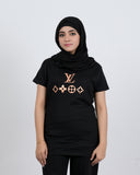 Women's Printed Half Sleeves T-Shirt - Black, Women T-Shirts & Tops, Chase Value, Chase Value
