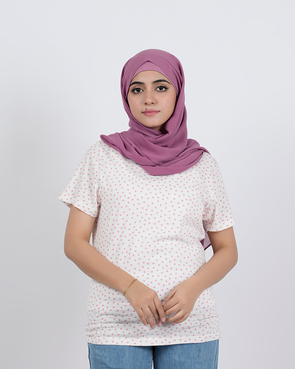 Women's Half Sleeves Printed T-Shirt - Baby Pink, Women T-Shirts & Tops, Chase Value, Chase Value