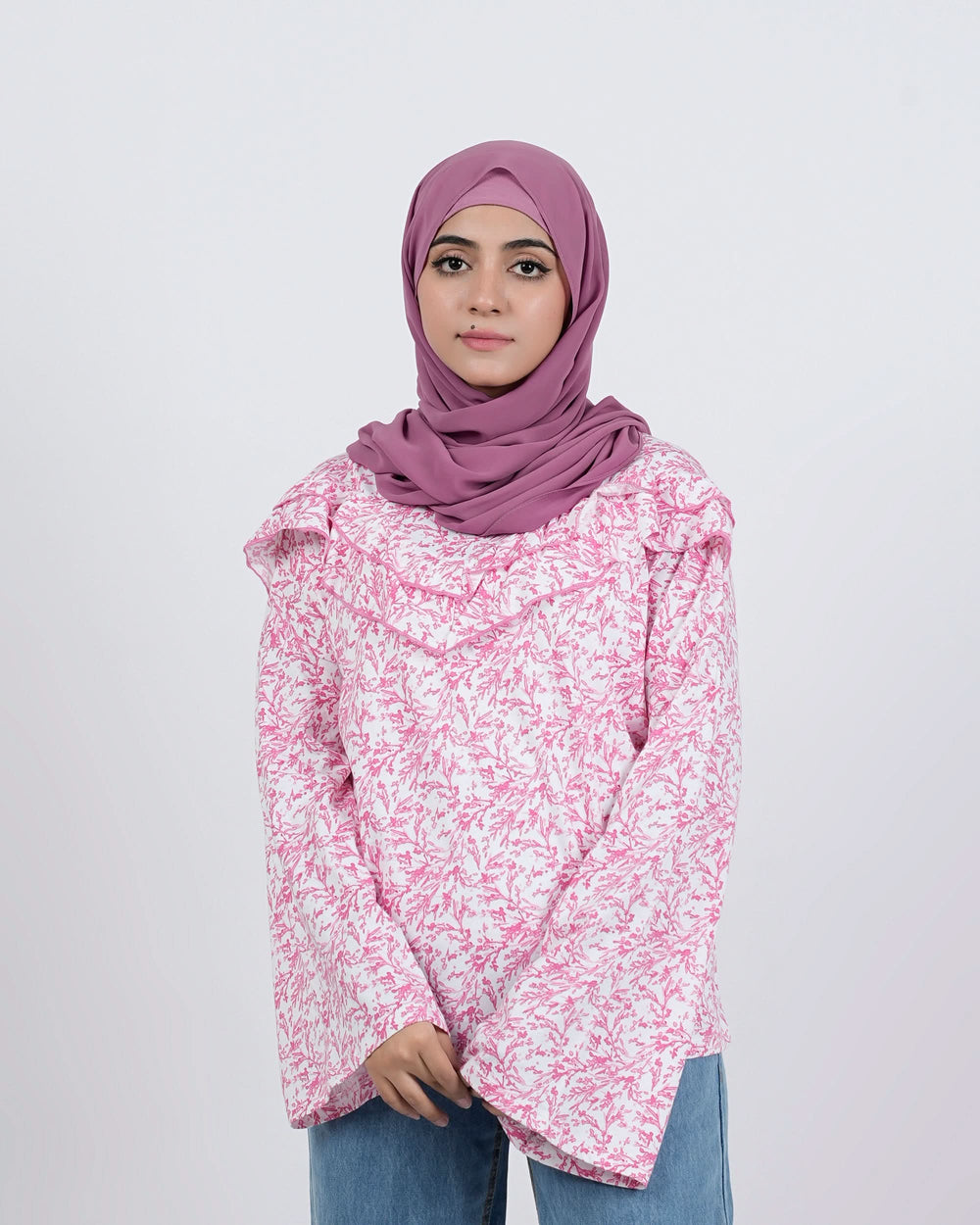 Eminent Women's Bermuda Frill Top - White & Pink, Women T-Shirts & Tops, Eminent, Chase Value