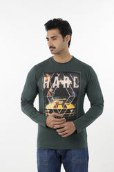 Men's Full Sleeves T-Shirt - Green, Men's T-Shirts & Polos, Chase Value, Chase Value