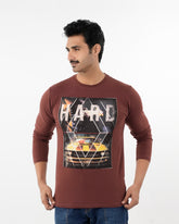 Men's Full Sleeves T-Shirt - Brown, Men's T-Shirts & Polos, Chase Value, Chase Value