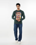 Men's Full Sleeves Printed T-Shirt - Green, Men's T-Shirts & Polos, Chase Value, Chase Value