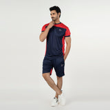 Men's Gym Wear T-Shirt With Short Track Suits - Navy Blue, Men's Track Suits, Chase Value, Chase Value