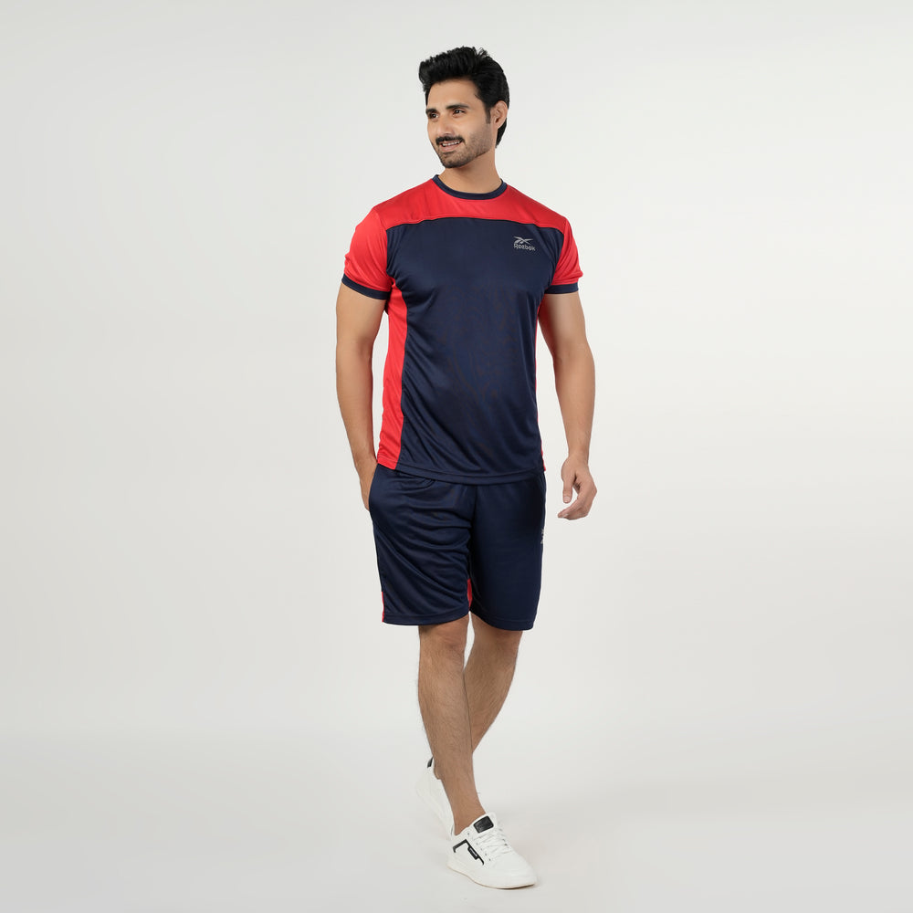 Men's Gym Wear T-Shirt With Short Track Suits - Navy Blue, Men's Track Suits, Chase Value, Chase Value