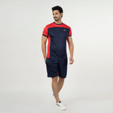 Men's Gym Wear T-Shirt With Short Track Suits - Navy Blue, Men's Track Suits, Chase Value, Chase Value