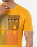 Men's Half Sleeves Round Neck Printed T-Shirt - Yellow, Men's T-Shirts & Polos, Chase Value, Chase Value