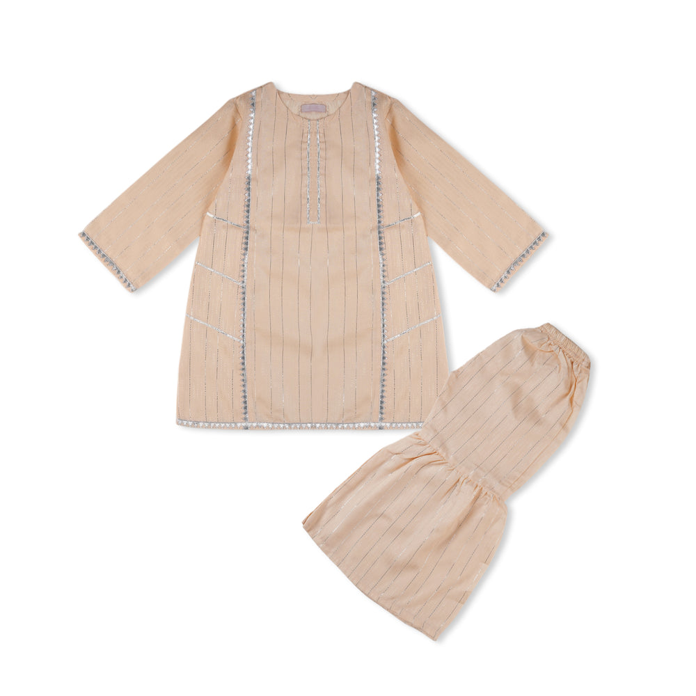 Girls Fancy Shalwar Suit - Peach, Girls Shalwar Kameez, Chase Value, Chase Value