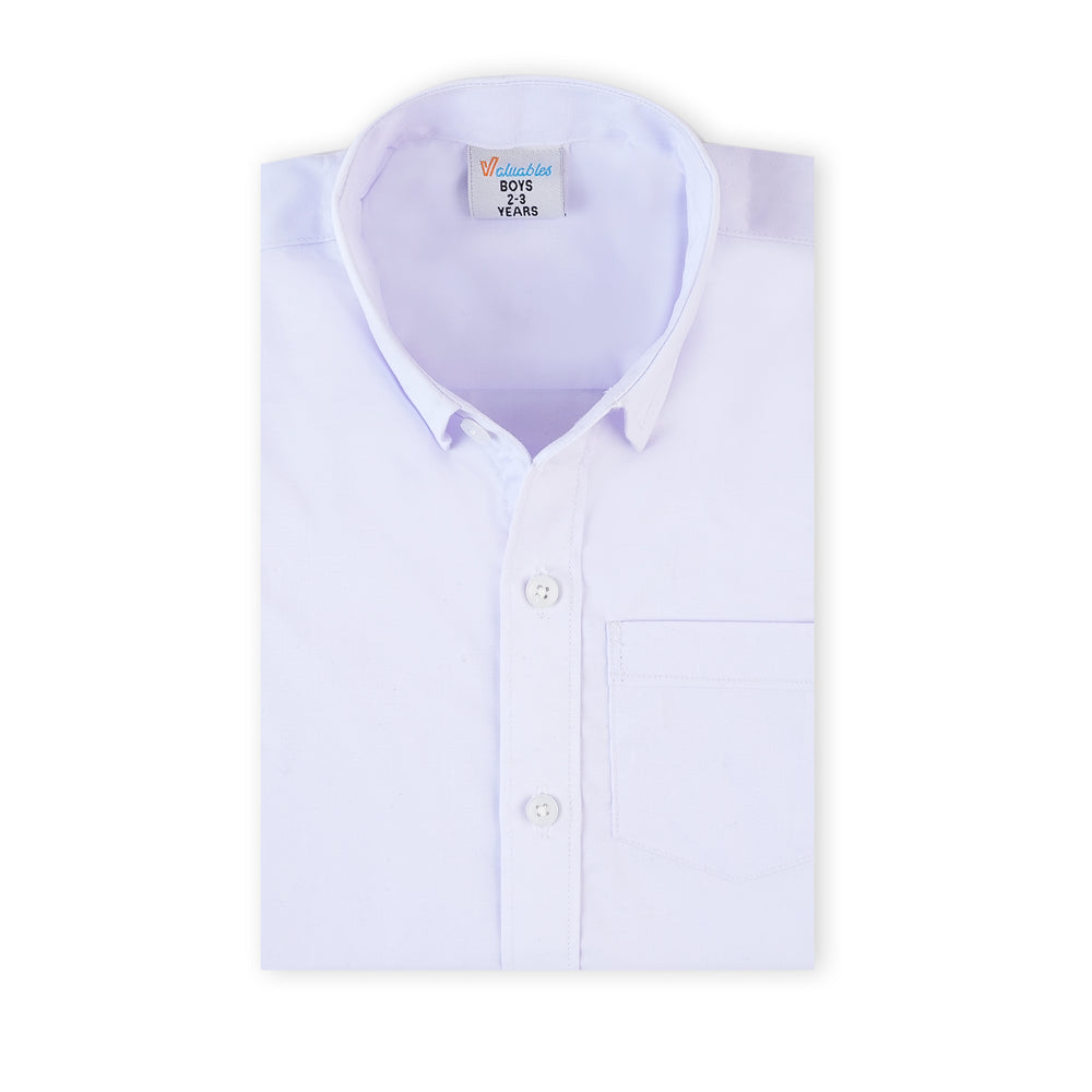 Boy’s Half Sleeves Shirt - White, Boys Shirts, Chase Value, Chase Value