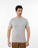 Men's Half Sleeves Round Neck T-Shirt - Ash Grey, Men's T-Shirts & Polos, Chase Value, Chase Value