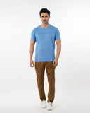 Eminent Men's Round Neck Half Sleeves Printed T-Shirt - Powder Blue, Men's T-Shirts & Polos, Eminent, Chase Value