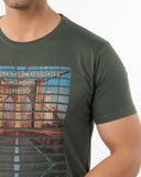 Men's Half Sleeves Round Neck Printed T-Shirt - Green, Men's T-Shirts & Polos, Chase Value, Chase Value