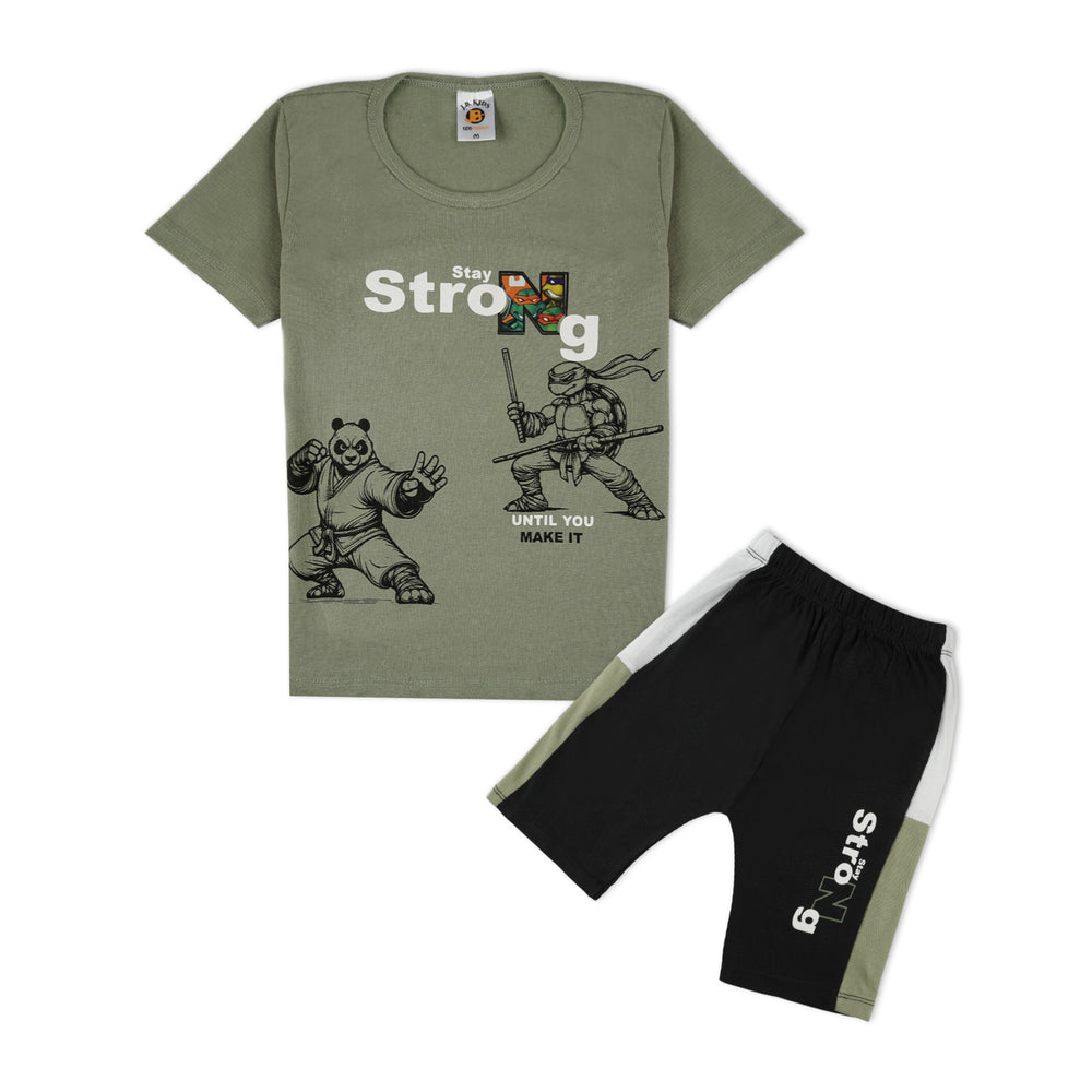 Value Boy’s Shirt & Shorts Set – Casual Summer Outfit - Olive Green, Boys Sets & Suits, Chase Value, Chase Value