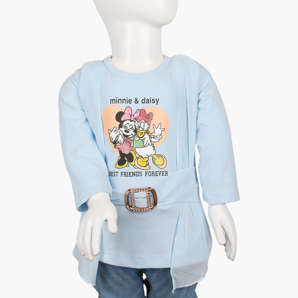 Girls Full Sleeves T-Shirt - Blue, Girls T-Shirts, Chase Value, Chase Value