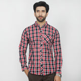 Men's Casual Check Shirt - Red, Men's Shirts, Chase Value, Chase Value