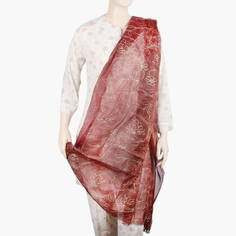 Women's Masoori Zari Dupatta - Brown, Women Dupatta, Chase Value, Chase Value