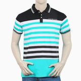 Men's Half Sleeves Fancy Polo T-Shirt - Cyan, Men's T-Shirts & Polos, Chase Value, Chase Value
