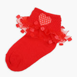Girls Frill Socks - Red, Girls Socks, Chase Value, Chase Value