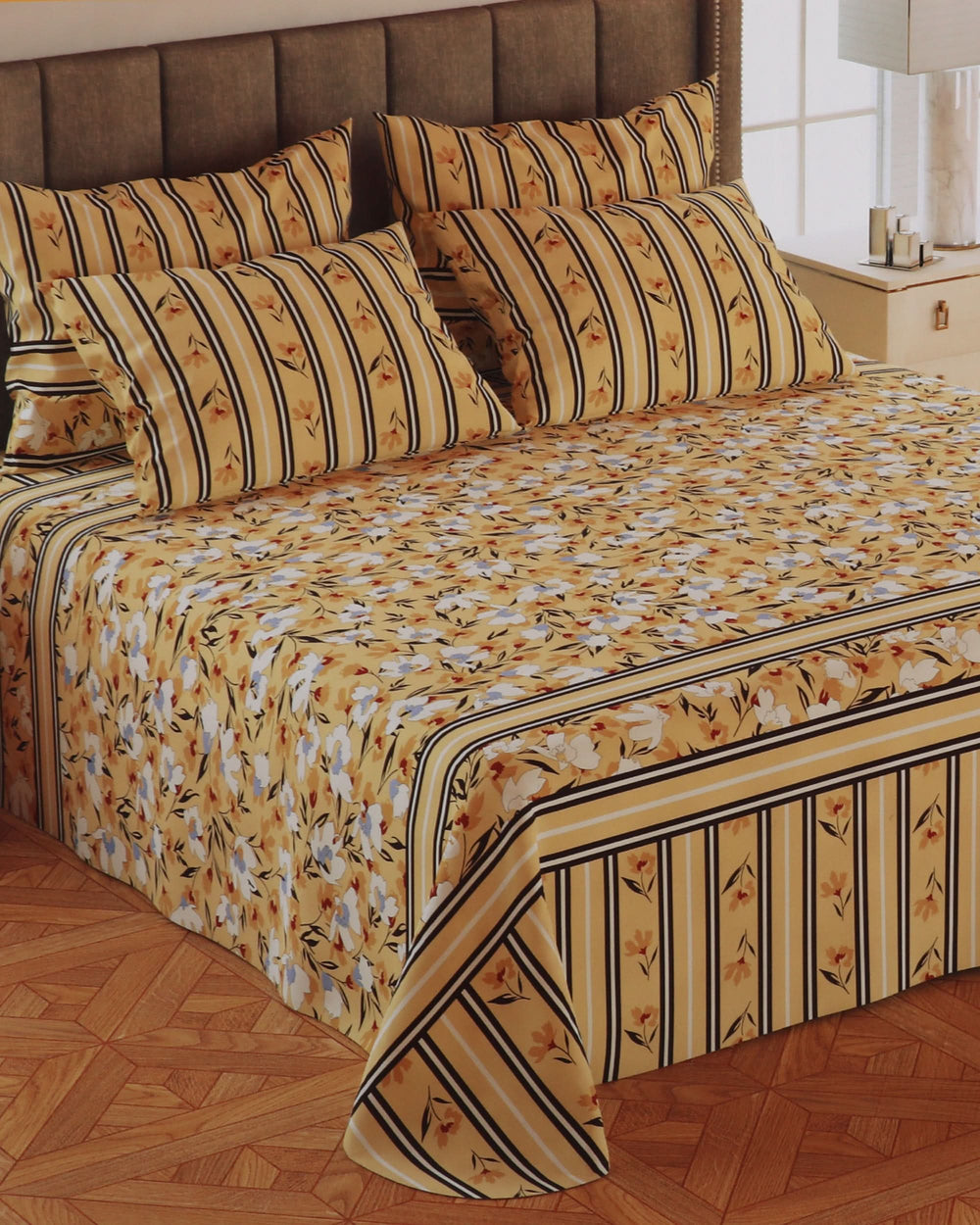 5Pcs Bedsheet Set 94*96, Double Size Bed Sheet, Chase Value, Chase Value