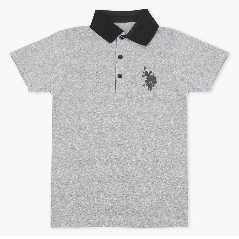 Boys Half Sleeves Polo T-Shirt - Grey, Boys T-Shirts, Chase Value, Chase Value