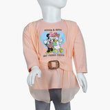 Girls Full Sleeves T-Shirt - Peach, Girls T-Shirts, Chase Value, Chase Value