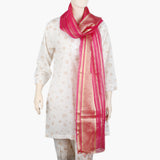 Women's Organza Stripe Dupatta - Dark Pink, Women Dupatta, Chase Value, Chase Value