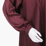Women's Zipper Abaya - Maroon, Women Abayas, Chase Value, Chase Value