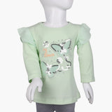 Girls Full Sleeves T-Shirt - Cyan, Girls T-Shirts, Chase Value, Chase Value