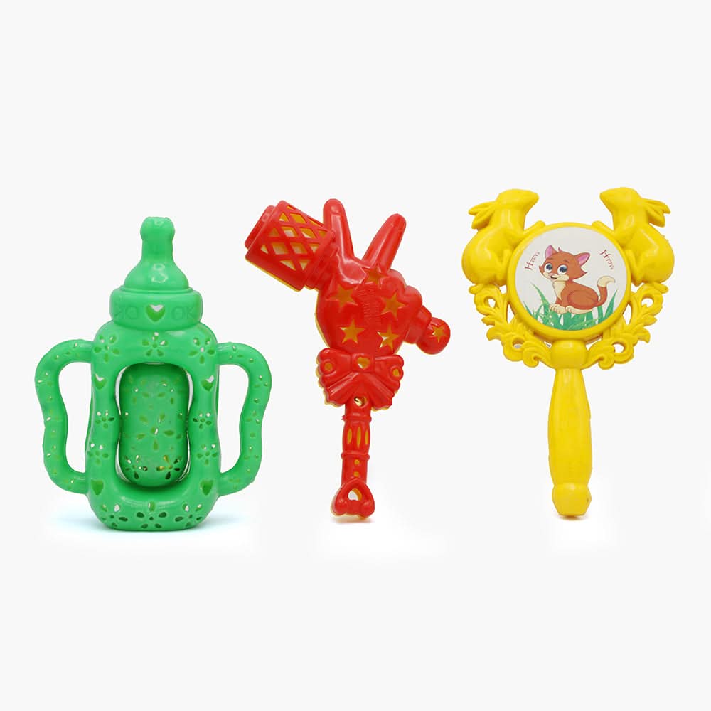 Rattle 3 Pec Set - Multi, Newborn Rattles & Toys, Chase Value, Chase Value
